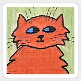 Whimsical Cat Portrait #11 Sticker